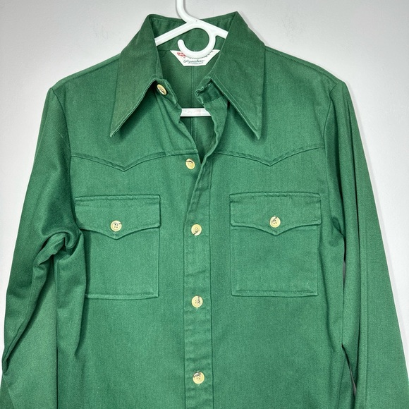 Levi's Other - VTG 70’s Levi’s Men’s Panatela Soft Flannel chamois Shirt  Western Sz MED green